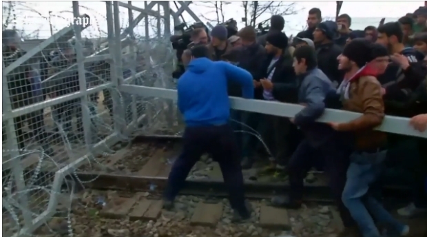 Muslim men break through Greek border fence, still being called ‘refugees’ while invading European countries