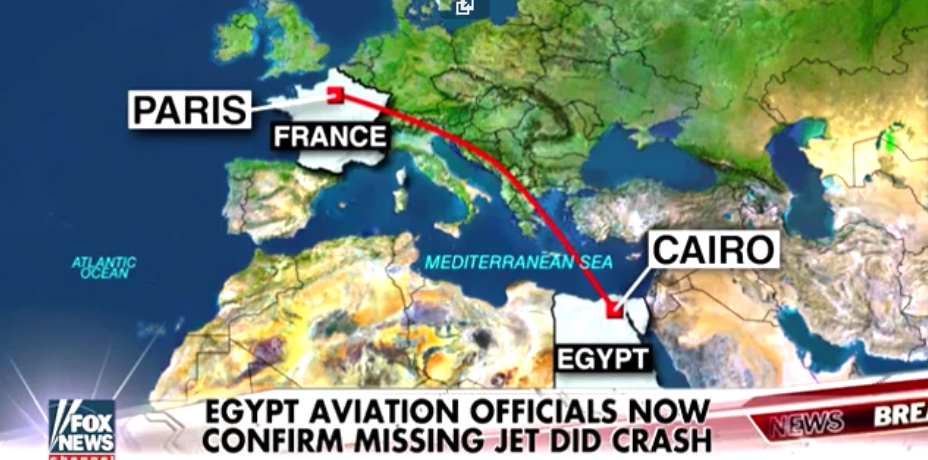 EgyptAir flight carrying 66 from Paris to Cairo disappears over the Mediterranean Sea