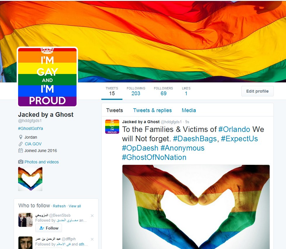 Anonymous trolls ISIS by hijacking their Twitter accounts and flooding them with gay pride