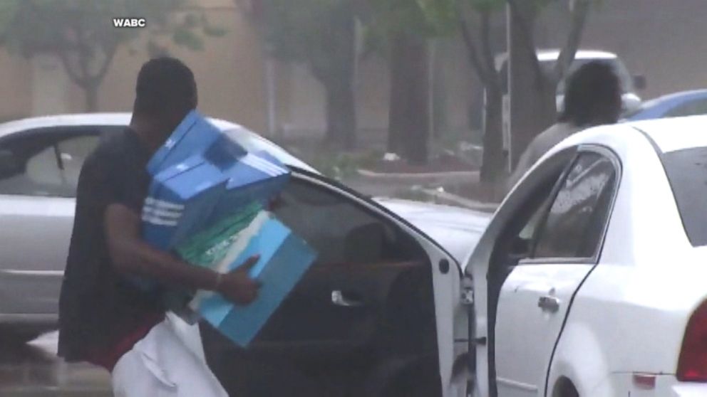 In the middle of a hurricane, what do city dwellers LOOT? Sneakers, of course…