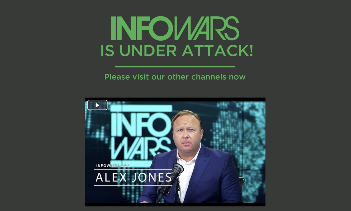 InfoWars.com website DOWN as coordinated, criminal assault on free speech aims for the complete economic destruction of Alex Jones